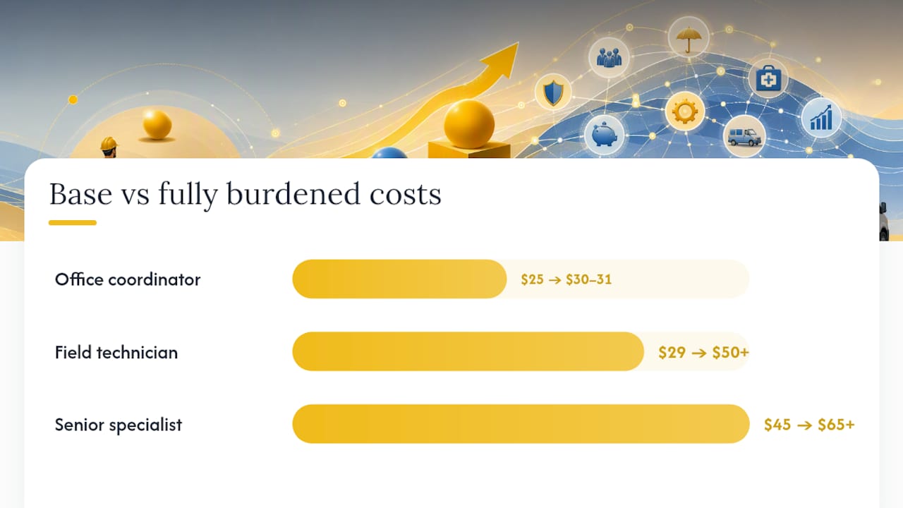Burdened labor cost comparison by role