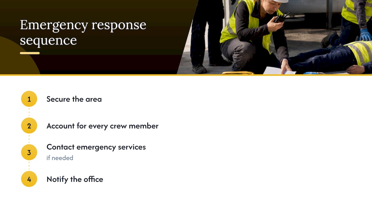 Four-step field emergency response sequence