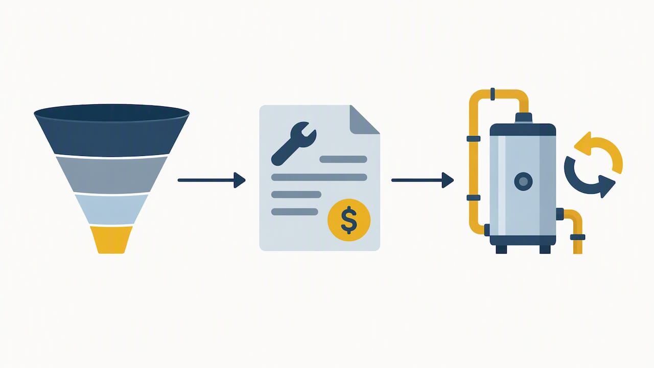 Three pilot stages with distinct plumbing metrics